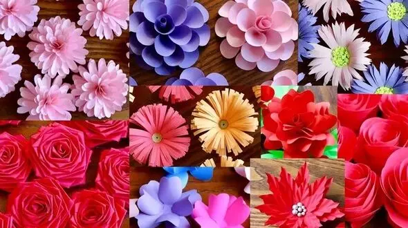 آموزش ساخت 10 گل کاغذی جذاب و ساده برای تزئین خانه / فیلم