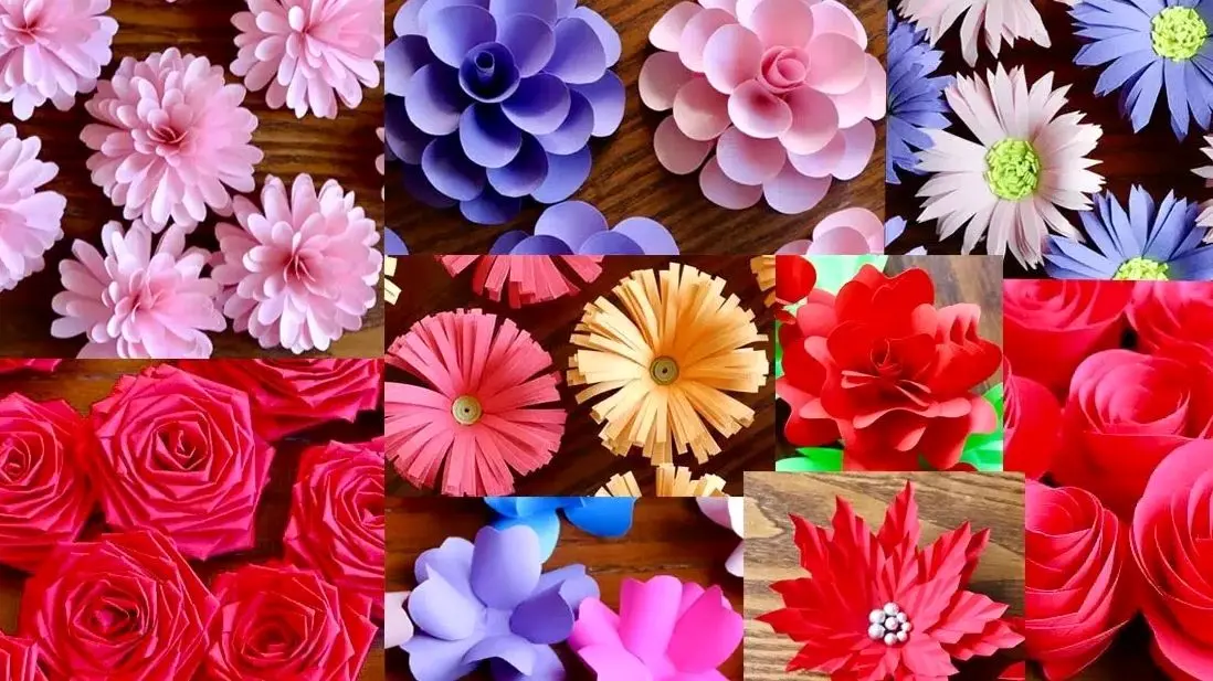 آموزش ساخت 10 گل کاغذی جذاب و ساده برای تزئین خانه