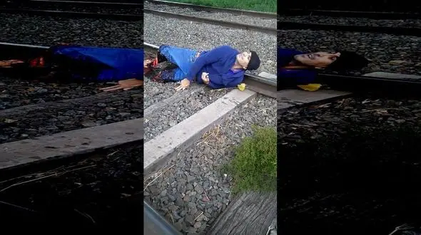 دلخراش ترین صحنه  قطع شدن پاهای یک مرد زیر قطار + فیلم 16+