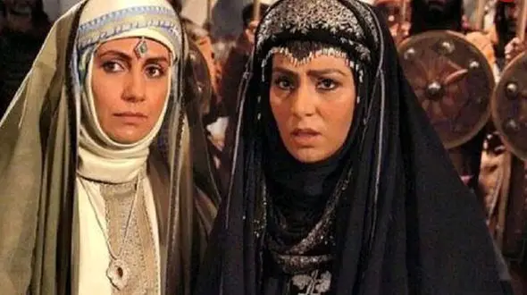 چهره های واقعی «ناریه و عمره» در پشت صحنه سریال «مختارنامه» /  سال 1390