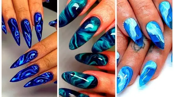 طرح های شیک ناخن آبی؛ جذابیت را تجربه کنید!