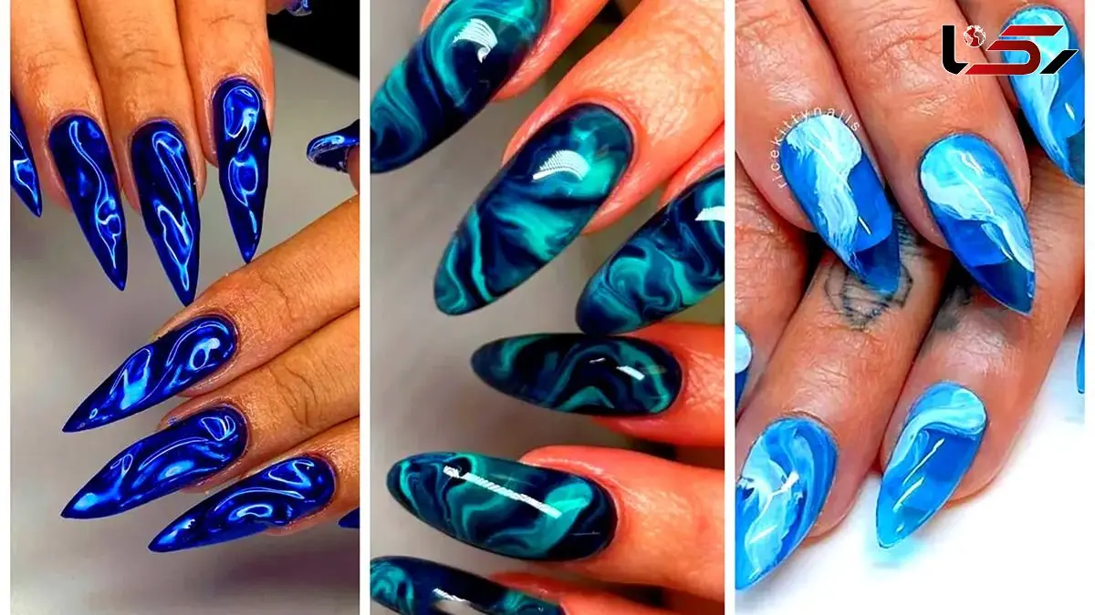 طرح های شیک ناخن آبی؛ جذابیت را تجربه کنید!