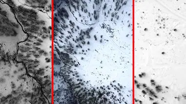 فیلم مناظر هوایی دشت دومن پس از بارش برف