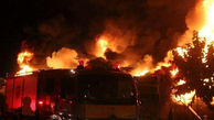 فیلم آتش سوزی در بازار گل تهران / خسارت زیاد است