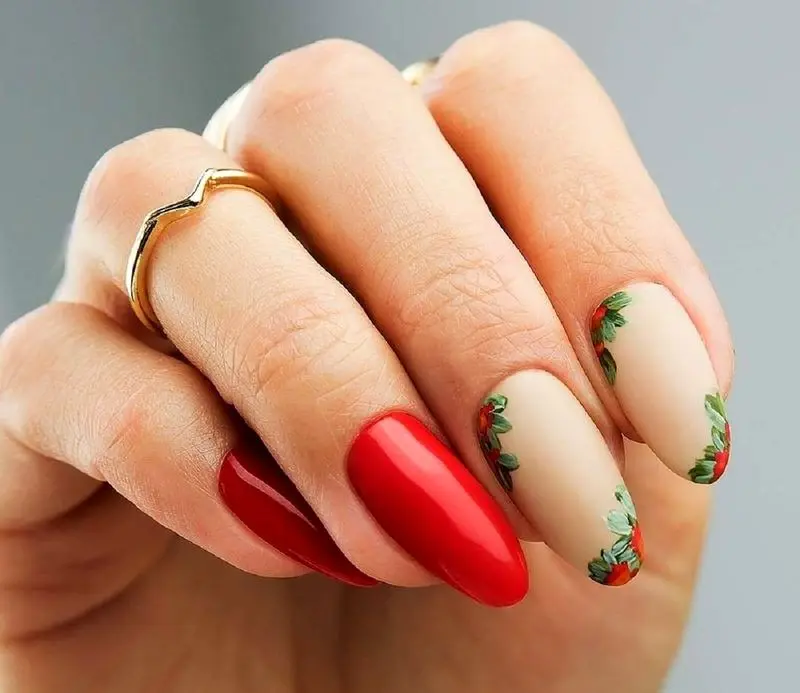 مدل ناخن برای شب یلدا ساده و مینیمال 1