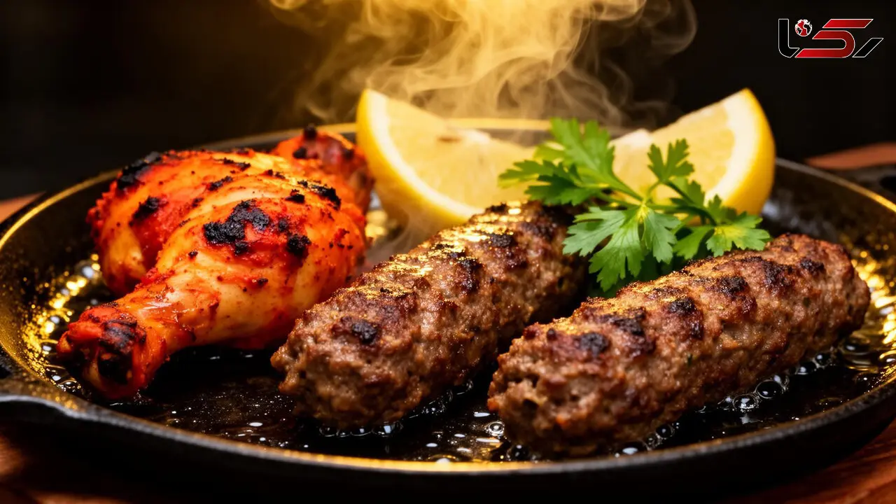 فیلم طرز تهیه کباب تابه‌ ای دو رنگ با مرغ و گوشت قرمز