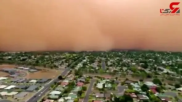 فیلم هولناک از لحظه وقوع طوفان شن در شهر