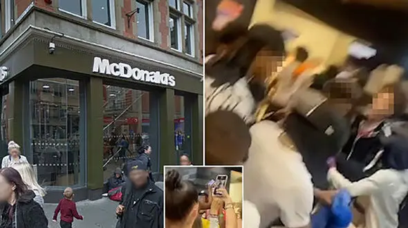 ببینید / هجوم دسته جمعی به رستوران‌های انگلیس برای سرقت غذا + فیلم