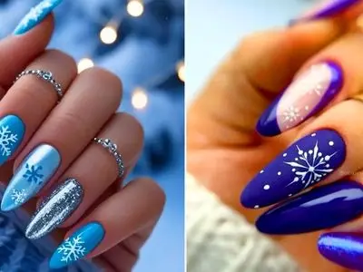 جدیدترین مدل‌ های ناخن زمستانی؛ ترکیب رویایی رنگ‌ های سرد و متالیک + 15 طراحی جذاب