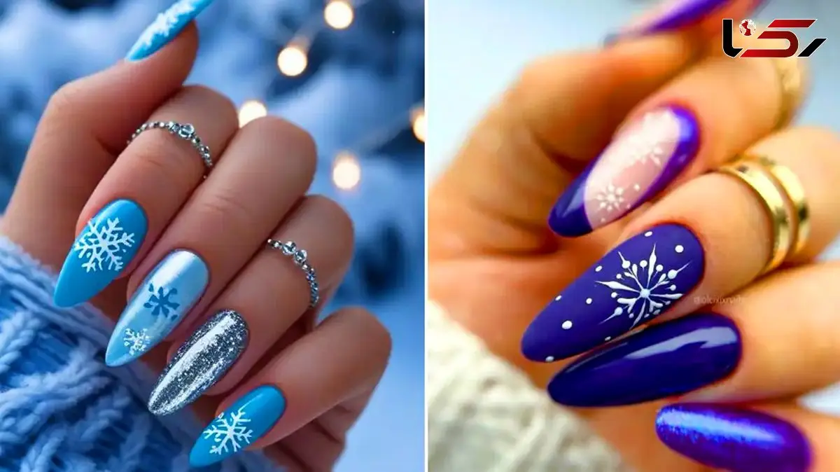 جدیدترین مدل‌ های ناخن زمستانی؛ ترکیب رویایی رنگ‌ های سرد و متالیک + 15 طراحی جذاب