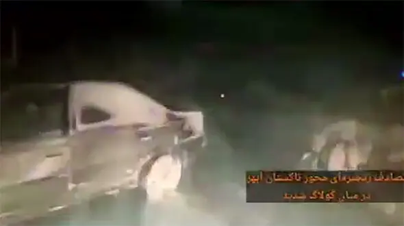 فیلم کولاک سنگین در جاده ابهر / تصادف زنجیره‌ای با 60 زخمی