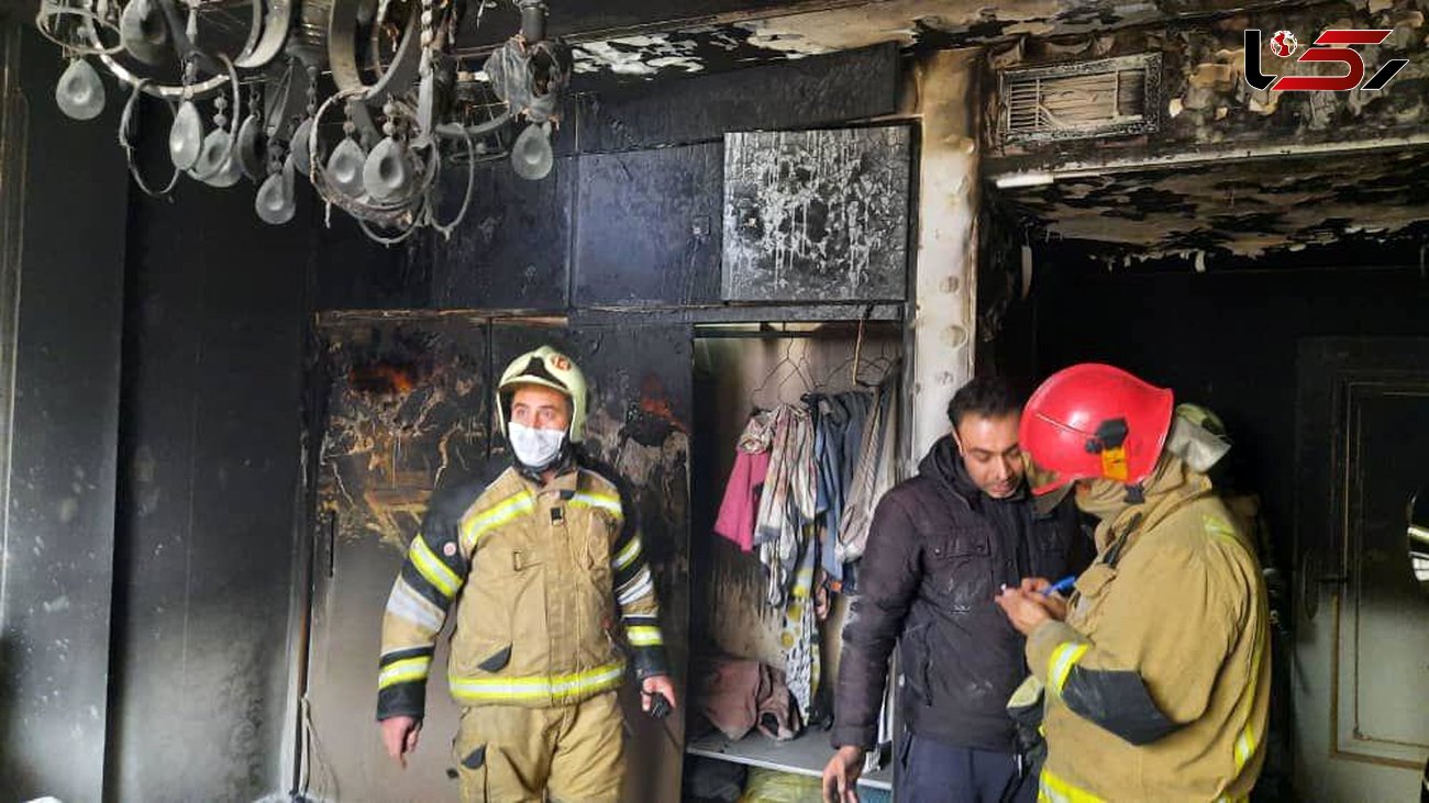آتش سوزی منزل مسکونی در شهرری و نجات مرد جوان