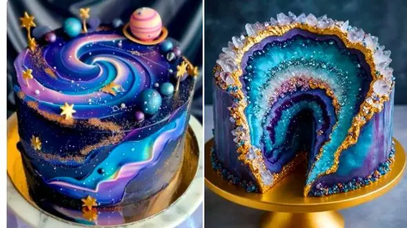 مدل‌ های کیک فوندانت کهکشانی؛ جشن‌ هایی که با زیبایی می‌ درخشد