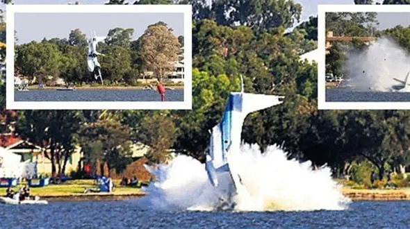 لحظه سقوط هواپیما در رودخانه+فیلم و عکس