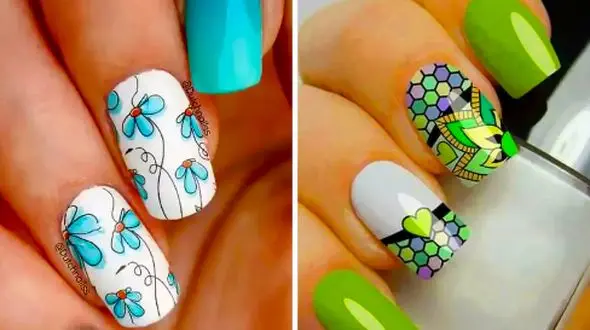 طرح‌ های زیبا و شاد مدل ناخن بهاری فانتزی برای دختران جوان
