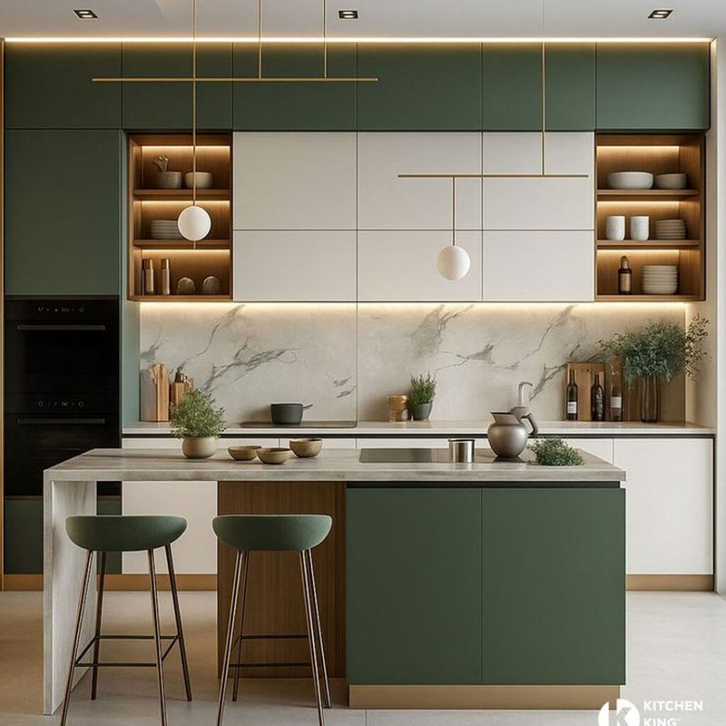 مدل‌ کابینت سبز آشپزخانه ترند