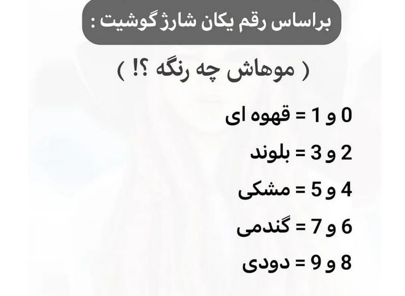 رقم یکان شارژ گوشی