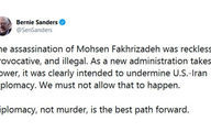 Sanders terms Fakhrizadeh terror illegal, provocative