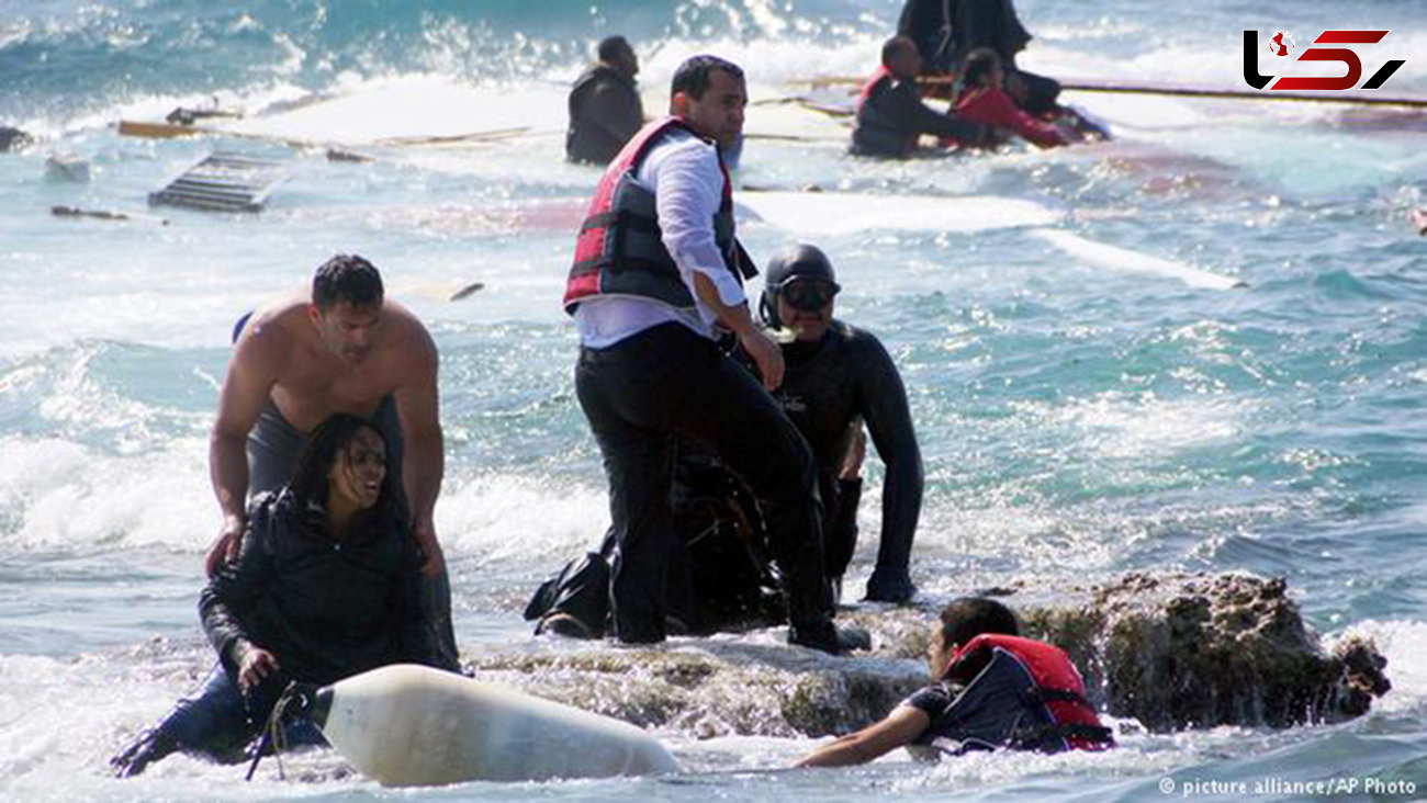 فاجعه واژگونی قایق 100 مهاجر به درون مدیترانه