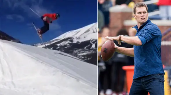 حادثه برای فوتبالیست معروف هنگام اسکی در پیست برفی+فیلم