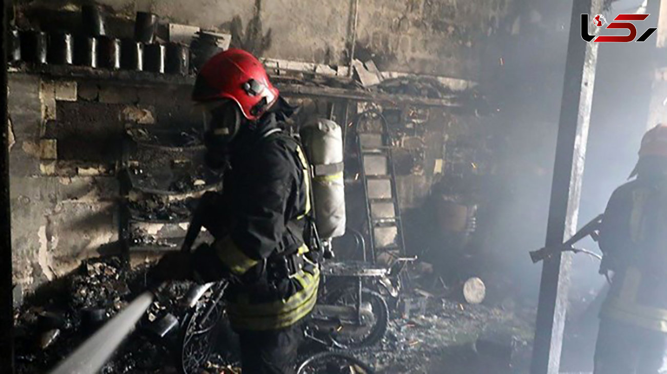 آتش سوزی در مغازه تعویض روغن مشهد