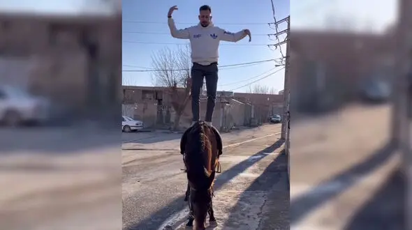 فیلم شکستن کمر یک مرد هنگام رقصیدن روی الاغ !