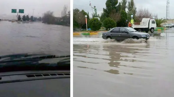  سیل، قطعی برق و شکستگی درختان در اردبیل+عکس