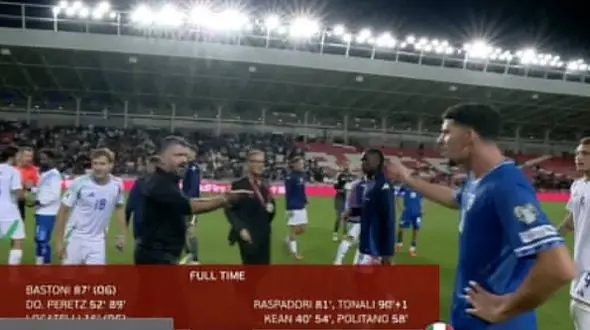 گتوزو رو به بازیکنان اسرائیل: خفه شید لعنتی ها / دهان کثیفتان را ببندید!