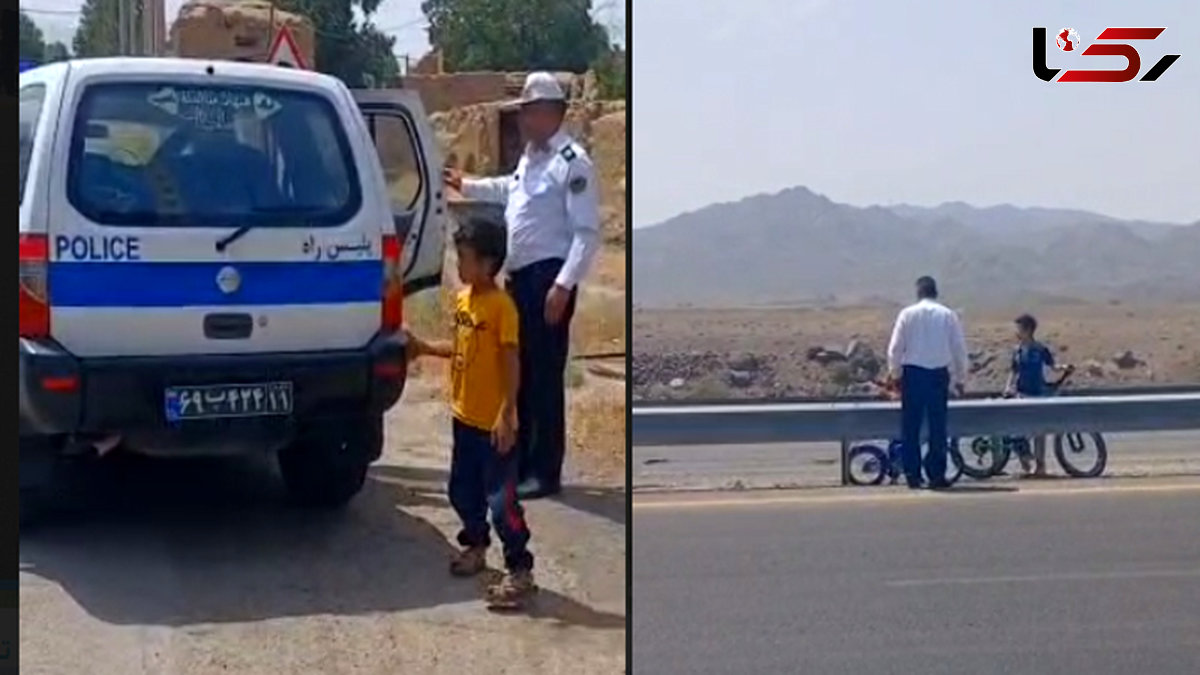  اقدام به‌ موقع پلیس راه راهور فراجا برای نجات 2 نوجوان گرفتار در آزادراه کاشان - نطنز 