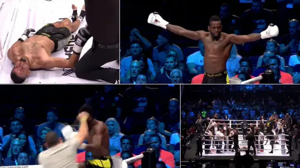 درگیری شدید در رینگ بوکس / عصبانیت تماشاگران کیک بوکس از حرکت زشت یک بوکسور+ فیلم 