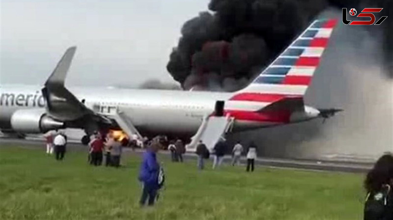 فیلم لحظه آتش گرفتن یک هواپیمای مسافربری هنگام تیک آف + عکس
