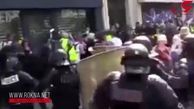 هرج و مرج در پاریس به اوج خود رسید/ برخورد شدید پلیس با معترضان به نظام سرمایه داری + فیلم