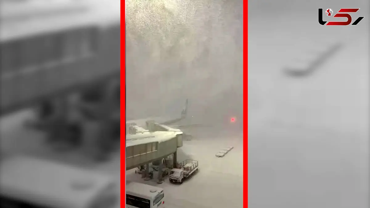 فیلم بارش شدید برف در فرودگاه تیتوسه ژاپن