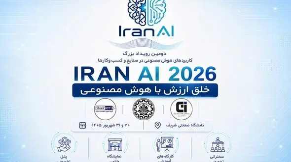 IRAN AI 2026 | دومین دوره رویداد بزرگ کاربردهای هوش مصنوعی در صنایع و کسب و کارها