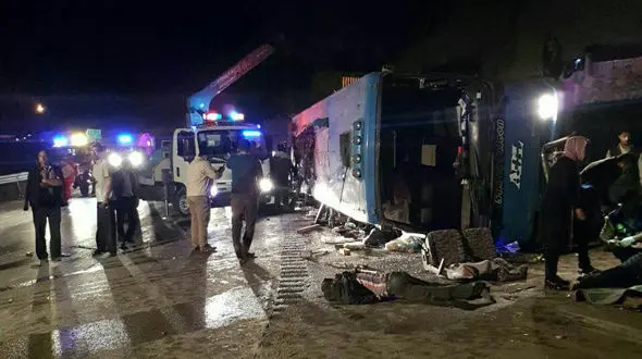 پیگیری قضایی حادثه سقوط اتوبوس در محور سوادکوه