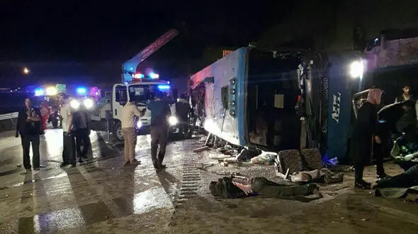 پیگیری قضایی حادثه سقوط اتوبوس در محور سوادکوه