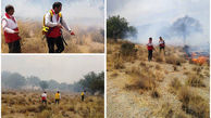 مهار آتش سوزی جنگل های مزار در ارزوئیه توسط امدادگران هلال احمر