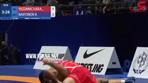 لحظه ضریه فنی کشتی گیر روس توسط حسن یزدانی + فیلم 