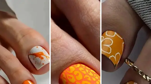 ایده‌ های جذاب دیزاین نارنجی ناخن پا: 15 مدل شیک برای تابستون و دورهمی‌ها