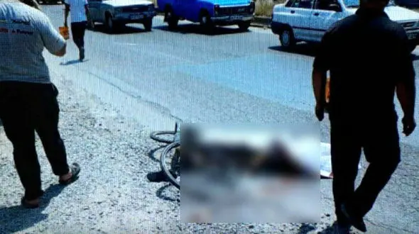 مرگ دلخراش دوچرخه سوار در تصادف با کامیون در بابل + عکس