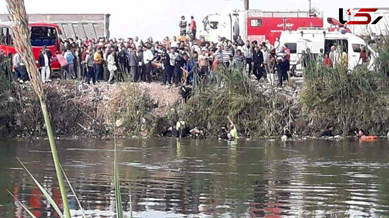 سقوط مرگبار اتوبوس مسافربری به رودخانه نیل + عکس و جزییات