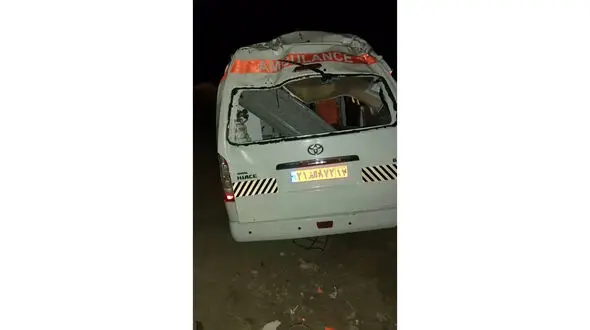 واژگونی خونین آمبولانس / کمر پرستار قوچانی شکست + عکس