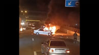 تصادف مرگبار در مشهد / خودرو سواری در آتش سوخت