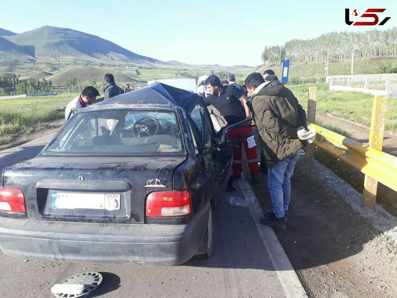 حادثه رانندگی مرگبار 3 خودروی سواری در جاده تبریز + عکس 
