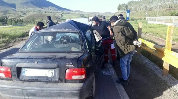 حادثه رانندگی مرگبار 3 خودروی سواری در جاده تبریز + عکس 