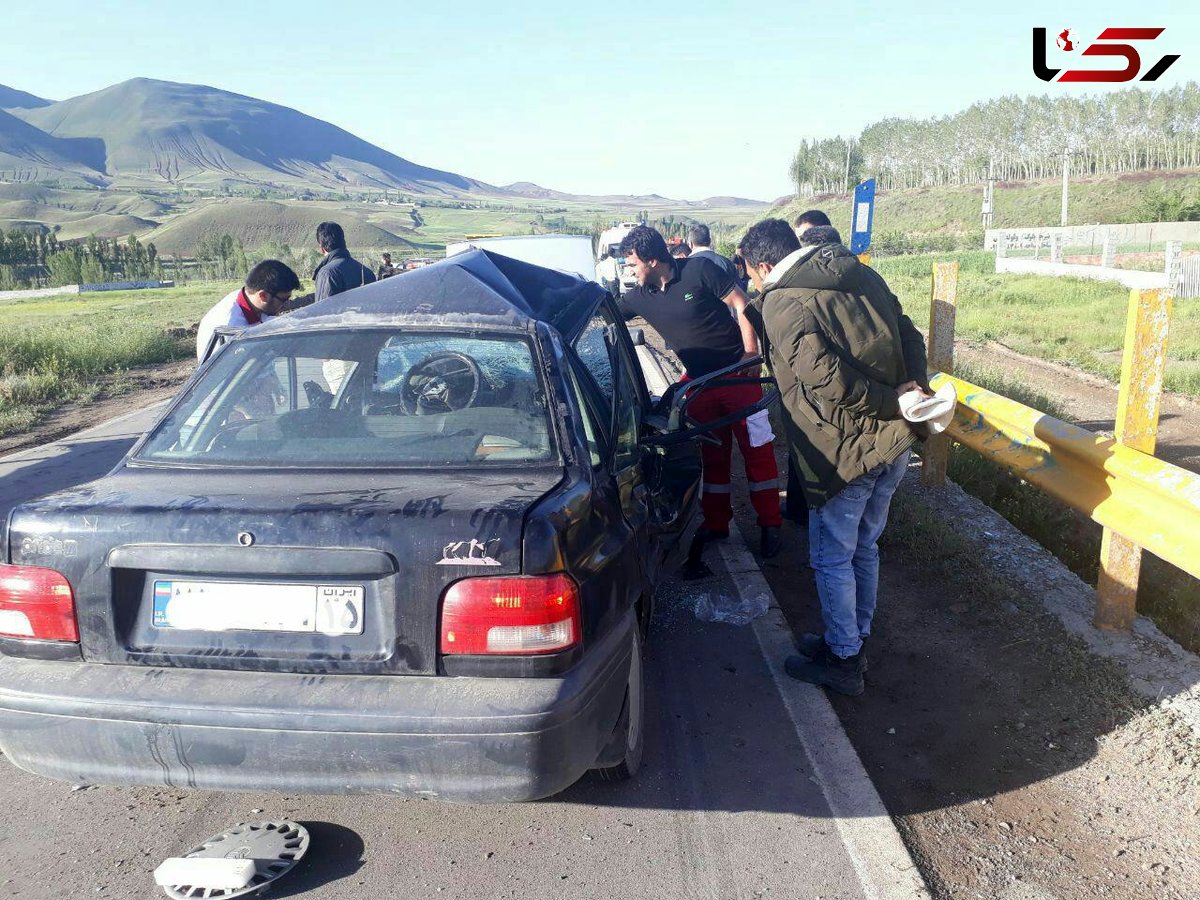 حادثه رانندگی مرگبار 3 خودروی سواری در جاده تبریز + عکس 