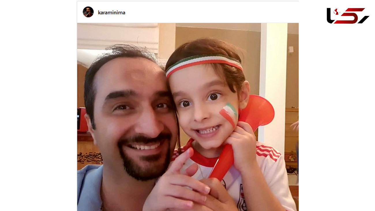  مجری معروف تلویزیون با تیپ فوتبالی در کنار فرزندش +عکس