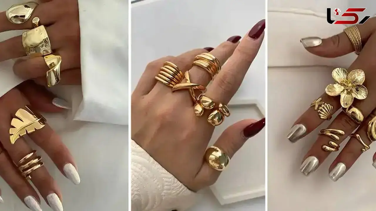 انگشتر طلای زنانه بزرگ؛ جلوه‌ ای شیک برای بانوان خاص