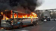 یک اتوبوس مسافربری در عسلویه آتش گرفت