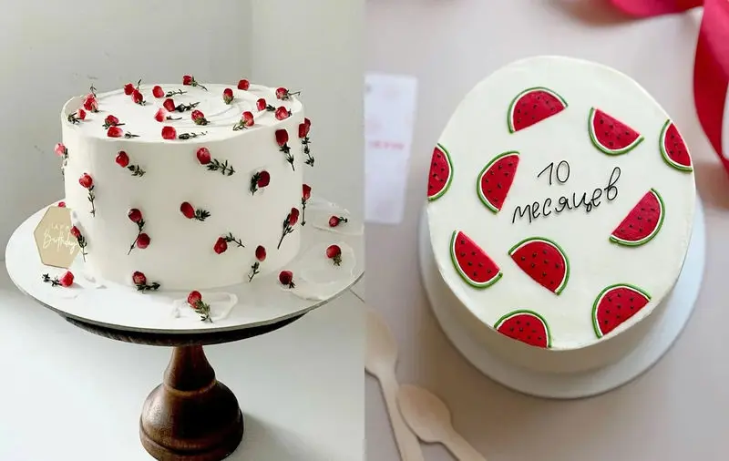 تزیین کیک شب یلدا خانگی ساده